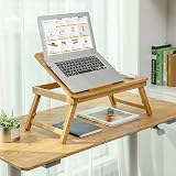 SONGMICS Bamboo Laptop Desk Foldable Bed Table 5 Tilt Angles 55x35 cm view 5