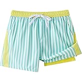 UMELOK Boys Swim Trunks with Compression Liner Kids Stretch Quick Dry Swimming Shorts