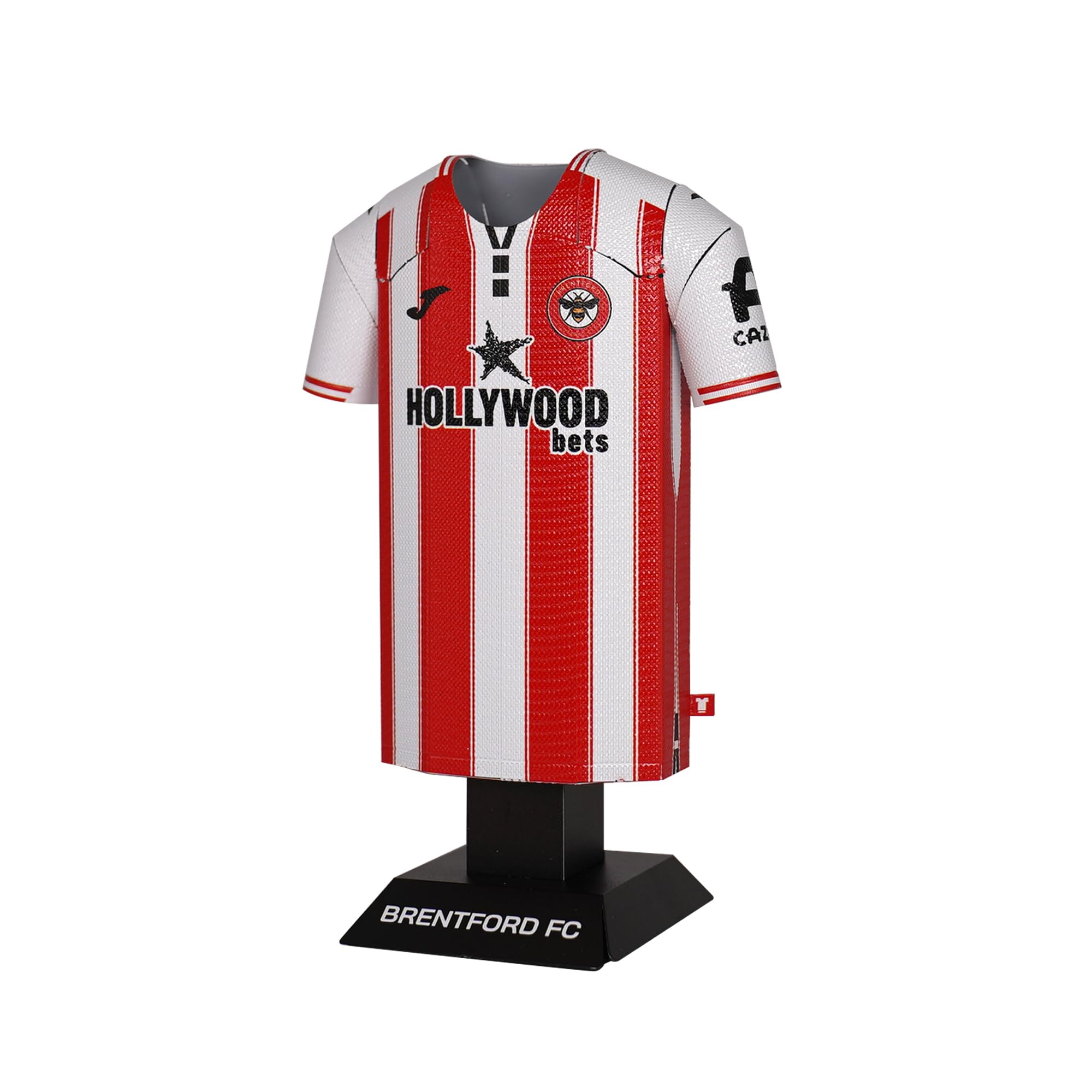 Brentford FC 25/26 Home Metal Football Shirt - Officially Licensed Miniature Alloy Replica Jersey Collectible Display Gift - Personalise Customisable Name & Number Decals