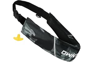 Owntop Manual Inflatable Belt Pack, Adults Swim Jacket with Blowpipe & Whistle, 24g CO2 Cylinder Included, Low Profile for Kayaking, Fishing, Paddle Sports