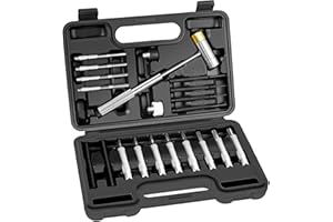 BESTNULE Punch Set, Punch Tools, Roll Pin Punch Set, Made of Solid Material Including Steel Punch and Hammer, Ideal for Machinery Maintenance with Organizer Storage Container (Without Bench Block)