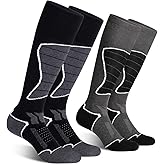 CS CELERSPORT Women's Merino Wool Ski Socks, 2/3 Pack Thermal Warm Winter Thick Knee High Snowboarding Skiing Socks