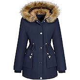 UMIPUBO Womens Winter Coat Puffer Jackets Fleece Lined Parka Warm Thicken Coat Trendy Overcoat With Pockets and Fur Hood