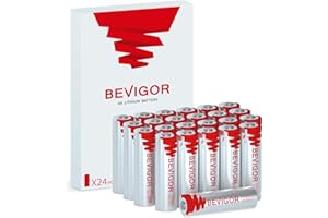 BEVIGOR Lithium Batteries AA Size, AA Battery 24Pack, 3000mAh Double A Battery, 1.5V Longer Lasting Lithium Iron AA Batteries for Flashlight, Toys, Remote Control【Non-Rechargeable】