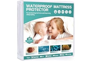 WINKAURA Twin XL Mattress Protector(Fits for 6-18" Deep) Skin-Friendly Terry Cloth Top Mattress Cover, Breathable Soft 5-Sided Fitted Sheet Style Covers for Twin XL Size Bed