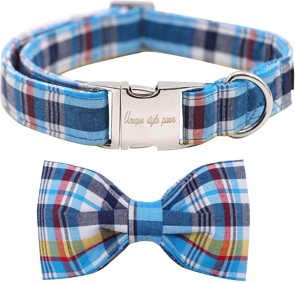Unique style paws Dog Collar with Bowtie Adjustable Cotton Bandana Bow Tie
