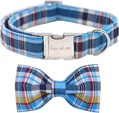 Unique style paws Dog Collar with Bowtie Adjustable Cotton Bandana Bow Tie