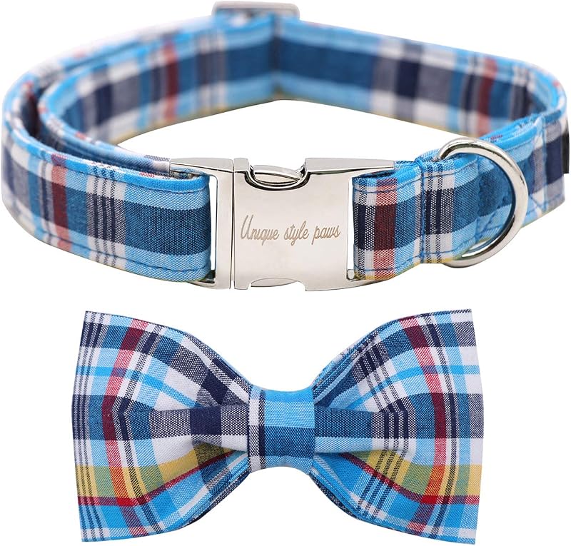 Unique style paws Dog Collar with Bowtie Adjustable Cotton Bandana Bow Tie