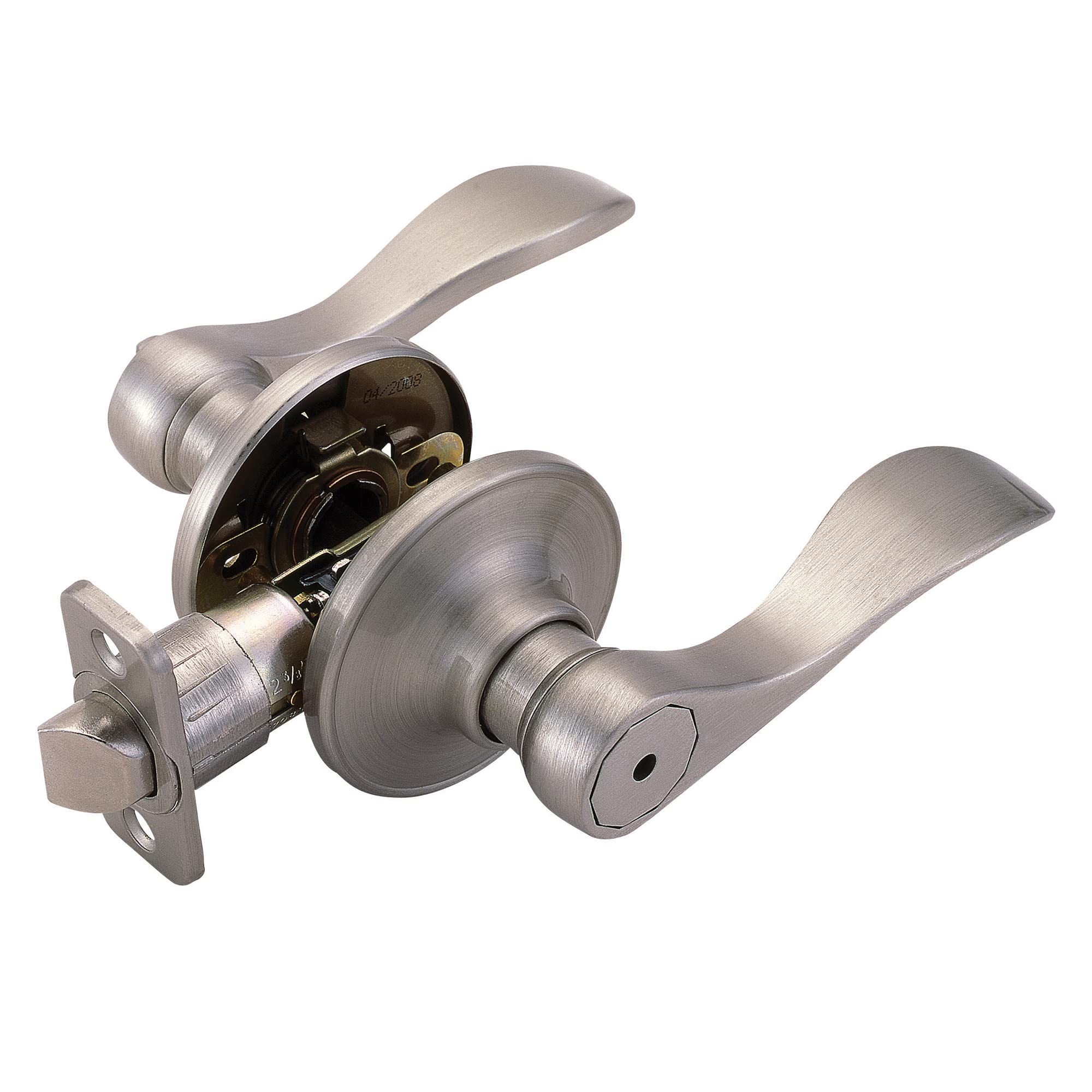 Design House 742858 Springdale 6-Way Universal Privacy Door Lever, Satin Nickel