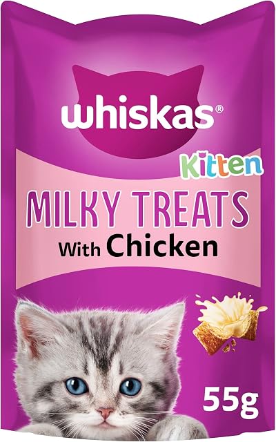Whiskas Kitten Milky Treats 8 x 55g Crunchy Soft Milky Filling