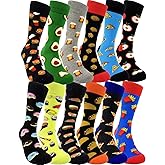 HSELL Mens Funny Pattern Dress Socks Crazy Design Cotton Socks Novelty Gifts for Men