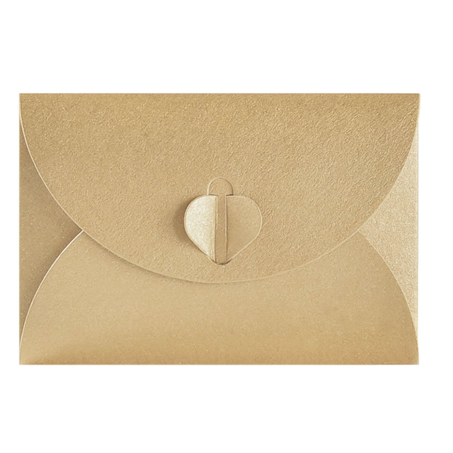 50pcs Kraft Paper Envelopes, Postcard Envelopes, Creative Retro Cute Heart Shaped Envelope for Wedding, Birthday Party Gifts (17.5 x 11.5 cm)