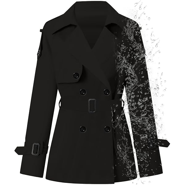 Amazon.com: JYHBHMZG Belt Short Trench Coat Women Long Sleeves