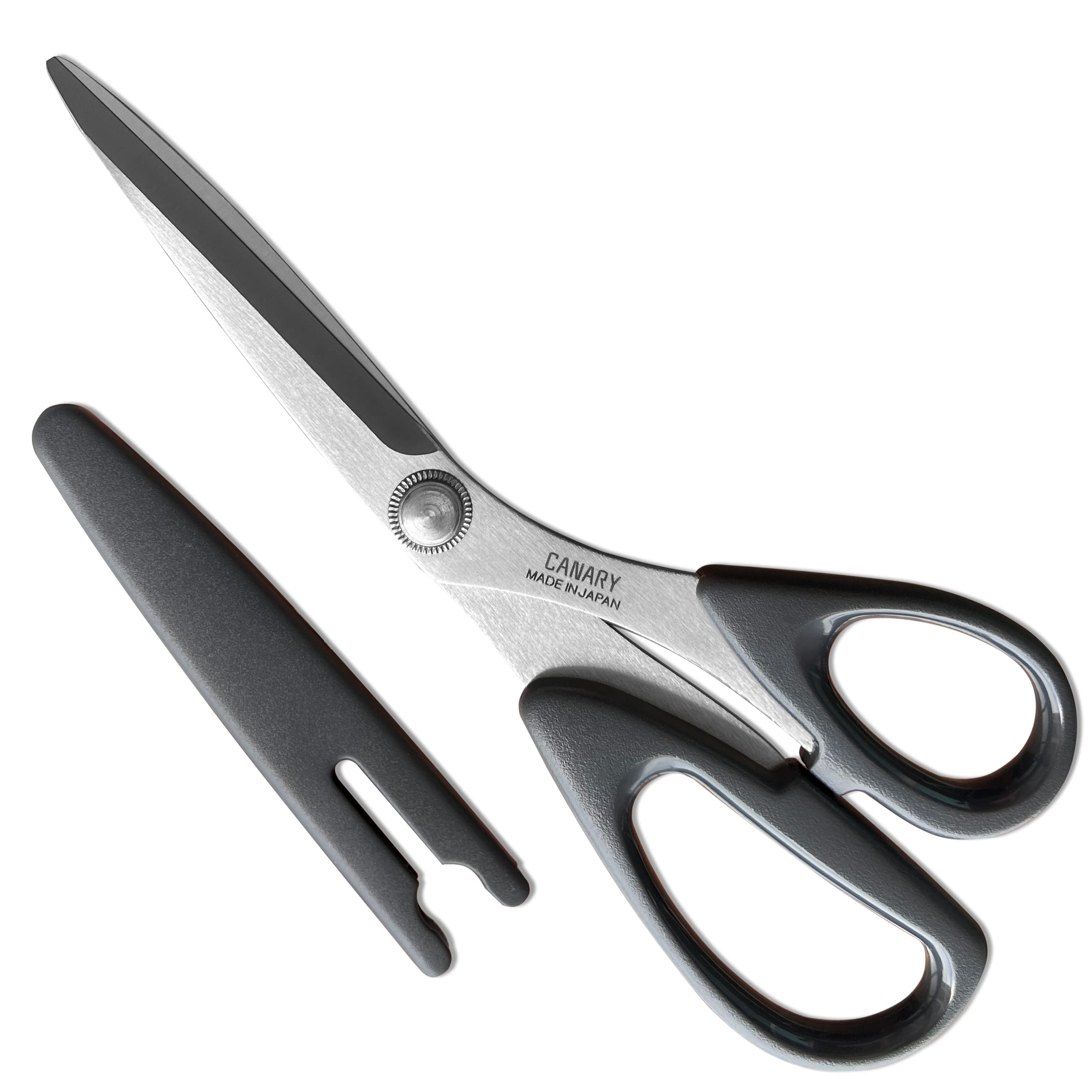 CANARY Fabric Scissors Japanese Stainless Steel 8.25 Inch, Household Cloth Scissors for Fabric Cutting, Heavy Duty Tailor Shears with Cover, Made in Japan, Silver (CS-210B) — image 1