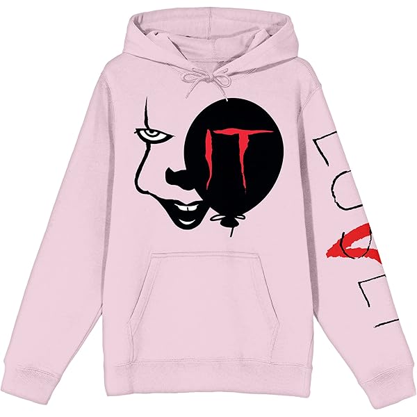 Sweat à Capuche Homme Lourd - Imprimé Pennywise - 60% Coton 40% Polyester - Poche Kangourou