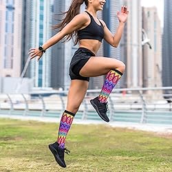 aipoase Rainbow Geometry Compression Socks Knee