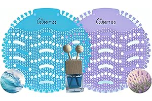 WEMA Urinal Screen Deodorizer with 8ml diffuser - 10 Pack (5pcs Blue Ocean and 5pcs Purple Lavender), Anti Splash Scented Urinal Cakes for Any Public Business Facilities Bathroom