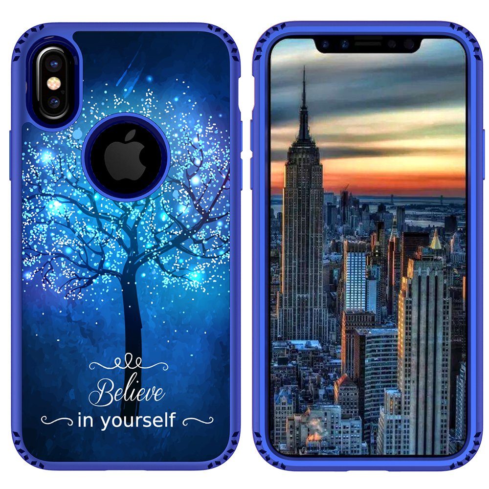 iPhone X Case, MagicSky Shockproof Slim Corner Protection with Resilient Shock Absorption Rubber Protective Case Cover for Apple iPhoneX - Believe in yourself