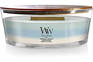 WoodWick Oceanic Trilogy Gifts for Women and Men, 16 oz Ellipse Trilogy Candle with Crackling Wick