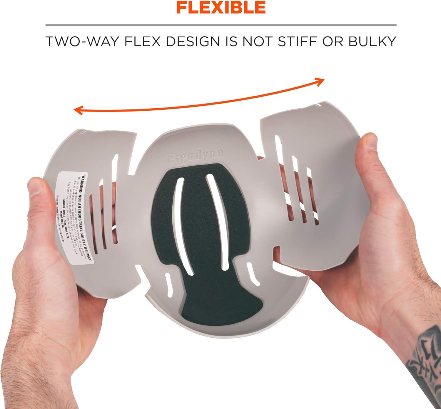 Ergodyne - 23382 Skullerz 8945 Universal Safety Bump Cap Insert, Lightweight, Fits Into Any Baseball Hat, 2-Pack Gray: Home Improvement