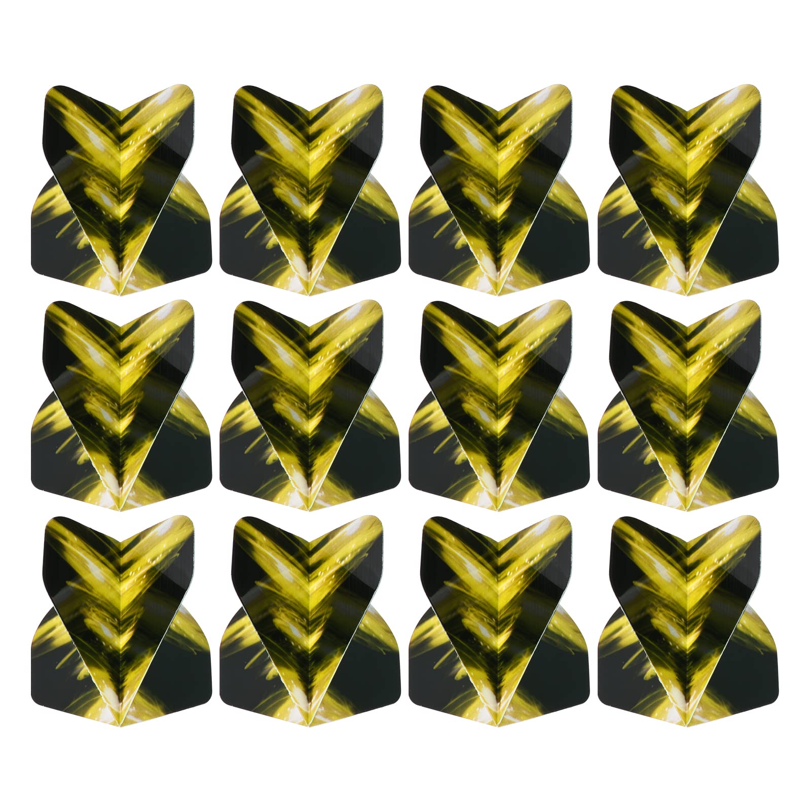 PATIKIL Dart Flights, 12 Pack PET Standard Darts Accessories Replacement Parts for Soft Tip Steel Tip, Black, Yellow