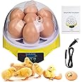 ZEMIRO CHARGE 7-Egg Incubator 360° View Poultry Incubator with Manual Temperature Control for Hatching Chicken, Duck, Goose, Parrot, and Quail Eggs