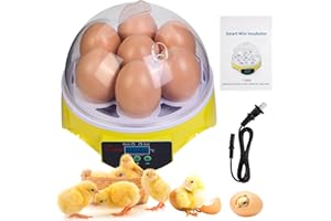 ZEMIRO CHARGE 7-Egg Incubator 360° View Poultry Incubator with Manual Temperature Control for Hatching Chicken, Duck, Goose, Parrot, and Quail Eggs