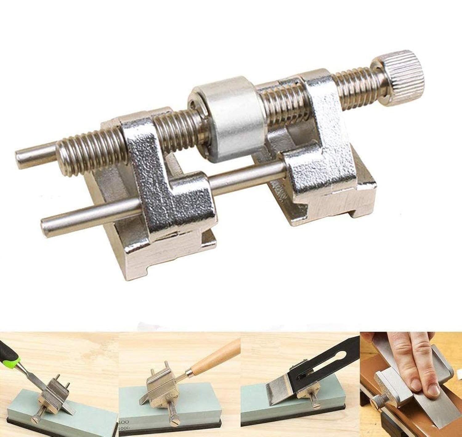 power tool HA3327A Edge Sharpening,Angle Sharpener Clamping Fixed Angle Honing Guide Honing Guide with Stainless Roller for Wood Chisel Planer Blade Graver Flat Chisel,82x55x40mm