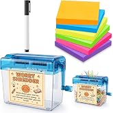 Amazingspark 2 Mini Shredder Set for School Counselor Office, Blue | Handheld for Worry Relief Portable with Sticky Notes Pen Teacher Classroom Must Haves Back to School Inspirational Gifts