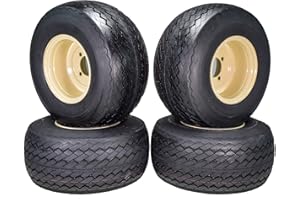 GOLF CART TIRE SUPPLY 18x8.50-8 OEM Golf Cart Wheels and Golf Cart Tires Combo - Set of 4 (18x8.5-8, Beige)