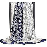 YMXHHB Silk Like Scarf Neck Scarves Women’s Large Square Satin Hair Scarf 35 x 35 inches