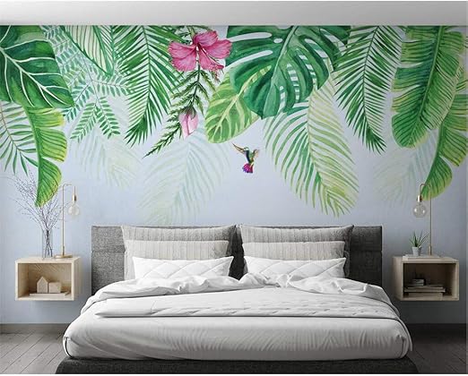 Zhensi 3d Wandtattoo Benutzerdefinierte Tapete Skandinavischen Tropischen Pflanzen Tv Hintergrund Wand Wohnzimmer Schlafzimmer Dekoration Wande 3d Wallpaper 55 H 75 W Cm Amazon De Kuche Haushalt