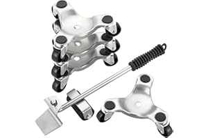FLKQC 5 Pack Steel Tri-Dolly Set 3 Wheel Furniture Mover Dolly with Casters 3-Wheel Moving Casters Furniture Dolly 800lbs Loa