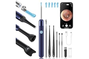 Loyker Ear Wax Removal, Ear Cleaner with Camera with 1080P, Otoscope with Light, Ear Wax Removal Kit with 6 Ear Pick, Ear Camera for iPhone, iPad, Android Phones (Blue)