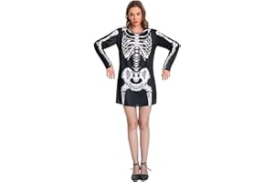 Noiclub Skeleton Adult Halloween Costumes For Women Outfit Easy Skeleton Dresses Costume Woman Simple Female Feminina dress