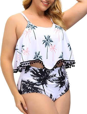 white plus size swim top