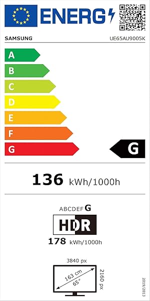 Samsung 4K UHD 2021 65AU9005  Smart TV de 65 con Resolucin Crystal UHD Procesador Crystal UHD Contrast Enhance HDR10 Motion Xcelerator Turbo Multi View y Alexa Integrada