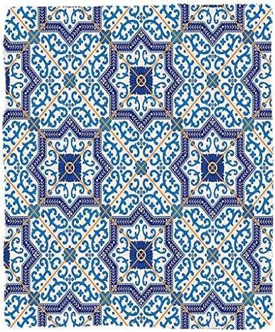 Chaoran 1 Fleece Blanket on Amazon Super Silky Soft All Season Super Plush Moroccan Decor Collection Moroccan Portuguesetyle Classic Tiles Ornaments Islamic Historical Buildings Art Fabric et
