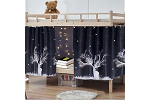 zxmbeddings 2 PCS Thicken Bunk Blackout Bed Curtains Cloth for Single Bed,Antarctic Star Deer