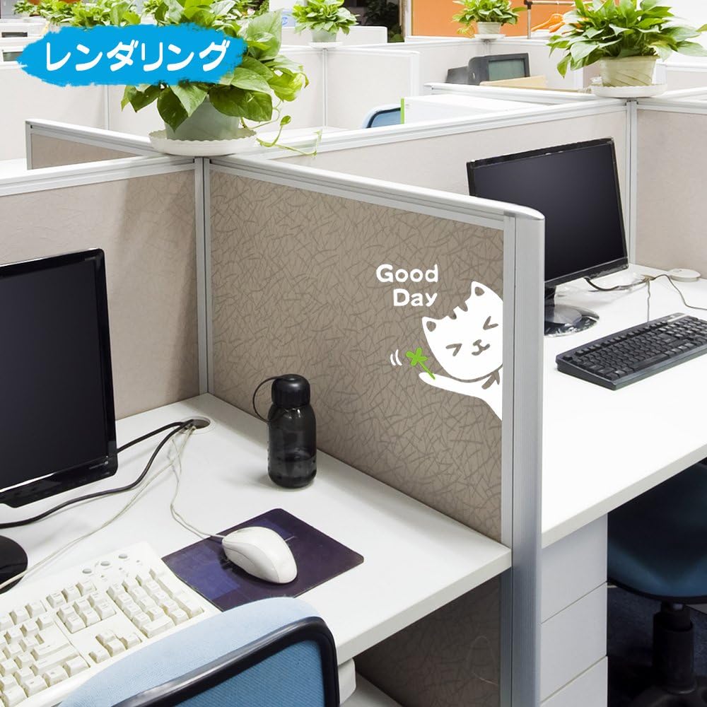 Amazon 1797 車用 ステッカー ねこ 猫 ウォールステッカー カーステッカー かわいい 可愛い おもしろ 面白い ネコ にゃんこ 四つ葉のクローバー 防水ステッカー 壁紙 シール デカール ドア 窓 壁 飾り 萌えグッズ ホワイト 白 約18 23 5cm ２枚セット ステッカー