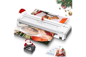 Buyounger Laminator Machine, A3 Laminator Machine with 30 Laminating Sheets, 13 Inch Laminating Machine with Built-in Paper Cutter & Corner Rounder, Thermal and Cold 11X17 for Home School Office