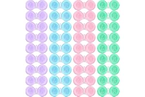 MOUNTCLIM 12 Pack Mini Contact Lens Case, Clear Contact Lens Cases Bulk Leak Proof Contact Cases Box Holder Container Colorfu Eye Contact Case for Travel Daily Home Storage Kit