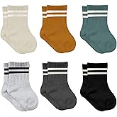 bistyle Baby Grip Ankle Socks 6 Pairs | Newborn Infant Toddlers Sock Organic Cotton | Kids Boys Girls Ankle