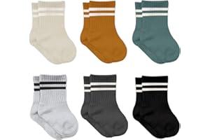 bistyle Baby Grip Ankle Socks 6 Pairs | Newborn Infant Toddlers Socks Organic Cotton | Kids Boys Girls Ankle