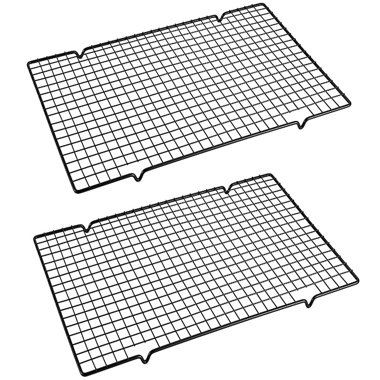 Pack of 2 Cake Cooler, Cooling Rack, Stainless Steel Cake Cooler, for Kitchen, Outdoor Grill, Cake and Dessert Making (Black)