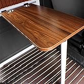 Rv Dinette Table, Folding Wall Table, Fold Down Table, White Adjustable Steel Brackets, for Rv, Home Office, Bedroom or Kitchen (Wood Grain 39x79cm/15x31in)