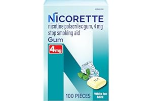Nicorette 4 mg Nicotine Gum to Help Quit Smoking - White Ice Mint Flavored Stop Smoking Aid, 100 Count
