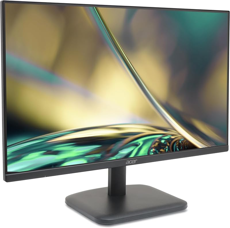acer EK241YEbi, 24" Full HD IPS PC Screen, 100Hz HDMI/75Hz VGA (1920x1080, 16:9, FreeSync, 1ms VRB, 250 Nits, Comfyview, BlueLightShield, Flicker-Less, 1xVGA/1xHDMI 1.4) Monitor PC, cor preta