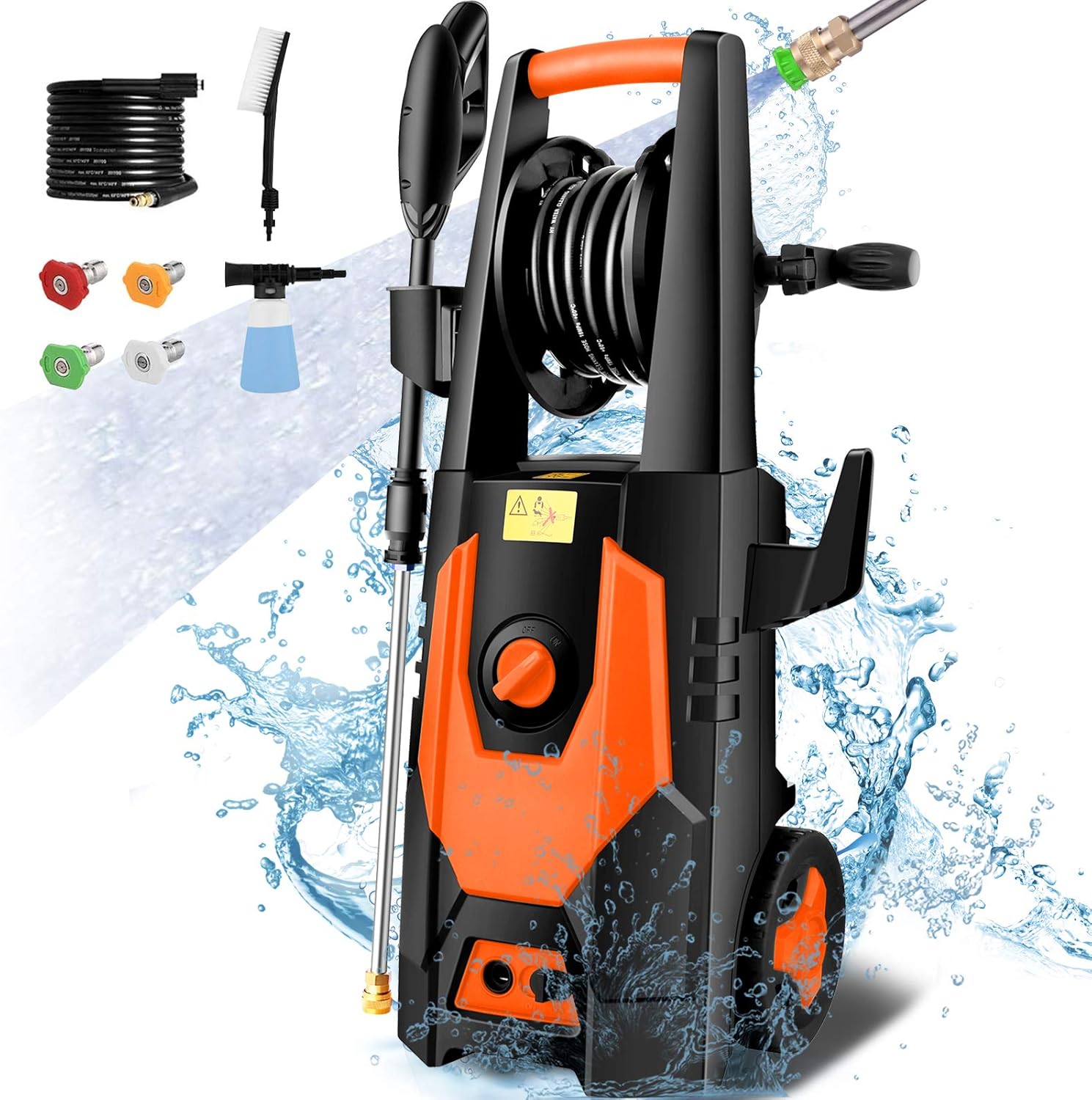 mrliance 3600PSI Electric Pressure Washer 2.6GPM Power Washer 1800W High Pressure Washer Cleaner Machine with 4 Interchangeable Nozzle & Hose Reel, Best for Cleaning Patio, Garden, Yard : Garden & Outdoor