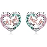Aka Sorority Gifts 925 Sterling Silver Aka Earrings for Women Aka Sorority Gifts for Women